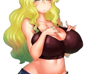  manga Kobayashi-san-chi no Maid Dragon.., quetzalcoatl , elma , maid , big breasts  futanari-